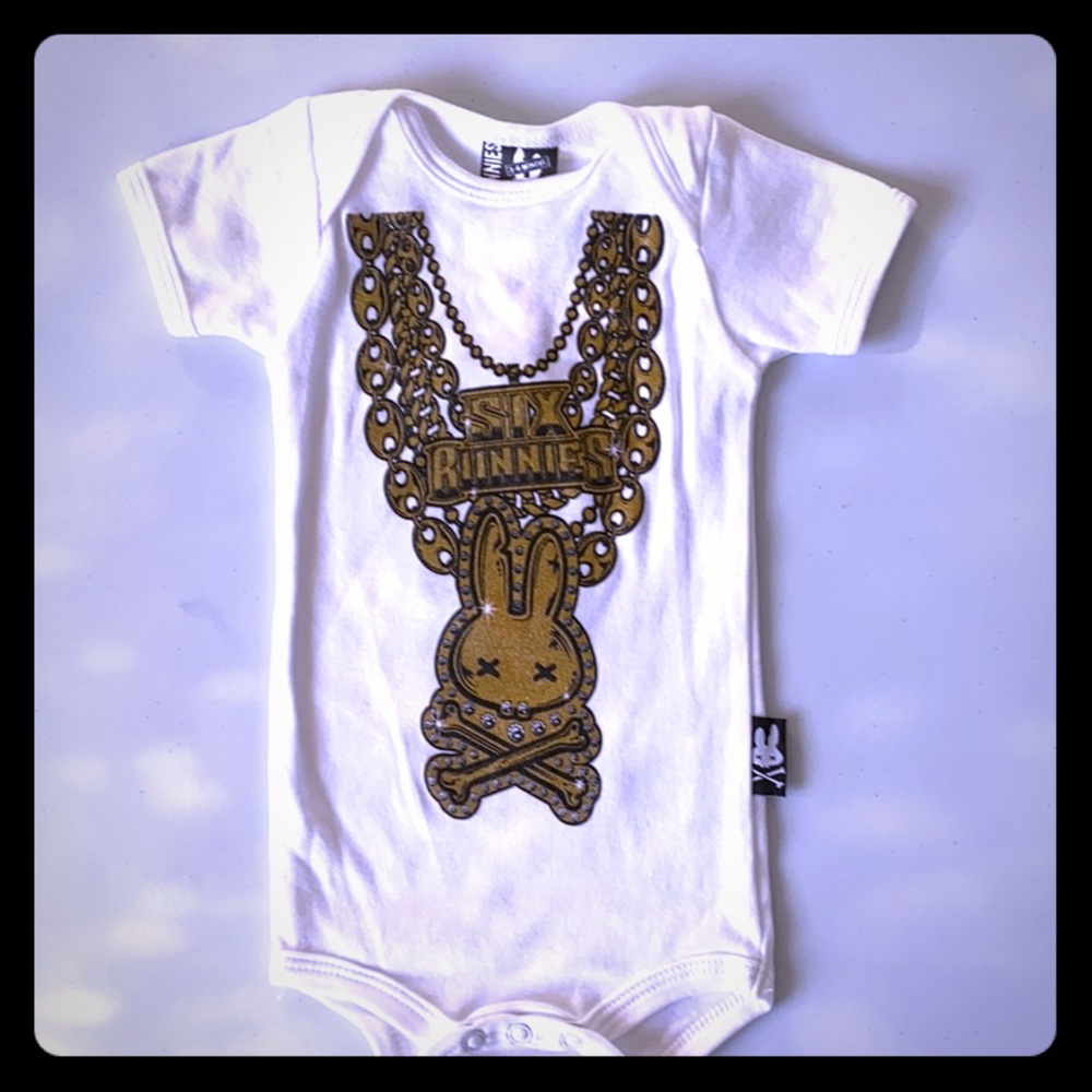 Baby romper Bling Bunnie print size 3-6M
